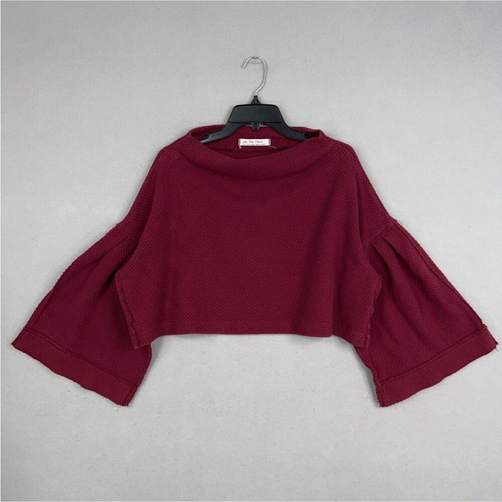 We The Free People Sweater Women
Small Burgundy Bunny Cropped
Pullover Boho Bell